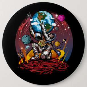 Atlas Space Man 6 Cm Round Badge
