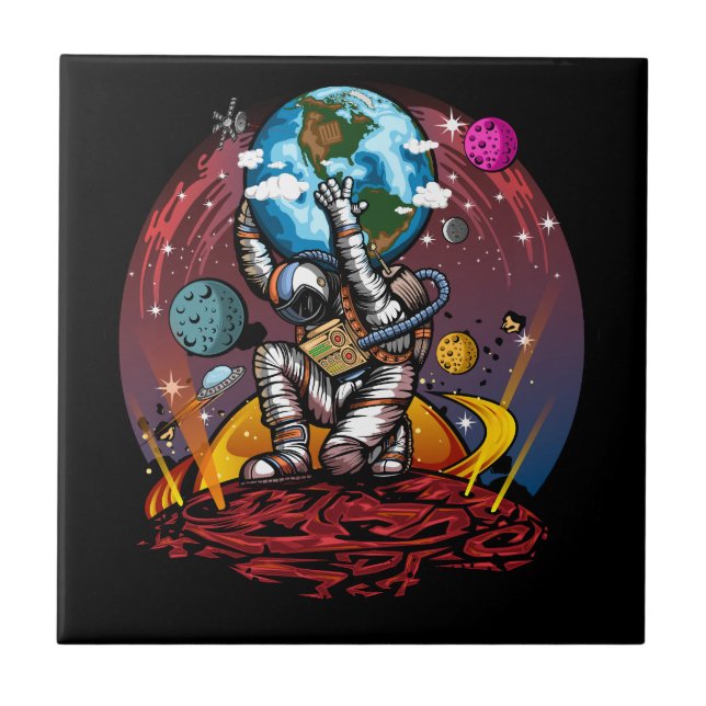 Atlas Space Man Ceramic Tile (Front)