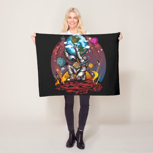 Atlas Space Man Fleece Blanket (In Situ)
