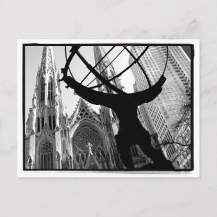 Atlas & St. Patrick's Cathedral Postcard