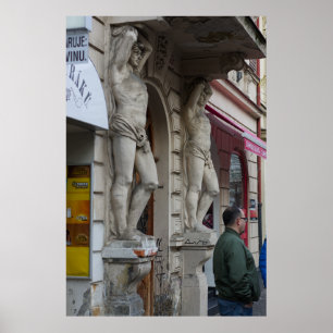 Atlas Statues - Classical Art and Urban Life Poster