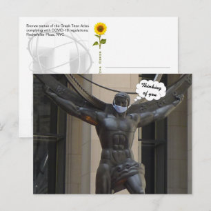 Atlas, Thinking of You - NYC H postcard
