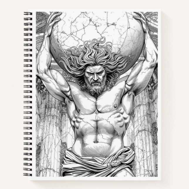 Atlas Titan Mythology Close-Up Sketch Art Notebook (Front)