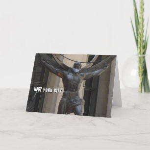 Atlas wearing a face mask - NYC card