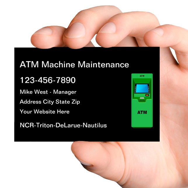 ATM Machine Repair Services Business Card (Creator Uploaded)