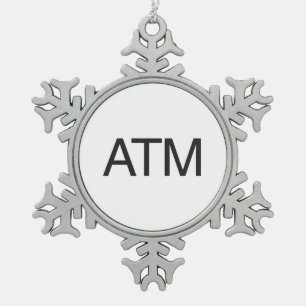 Atm Snowflake Pewter Christmas Ornament