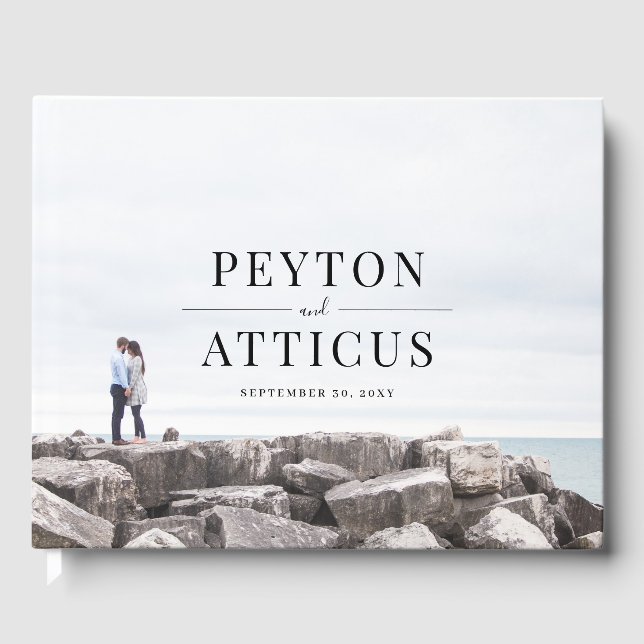 Atmosphere Engagement Photograph Wedding Guest Book (Front)