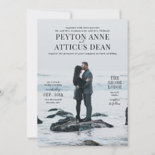 Atmosphere Vertical Photo Wedding Invitation