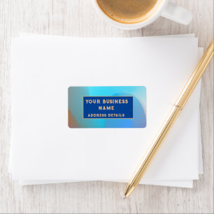 Atmospheric Aqua Blue Burnt Orange Address Label