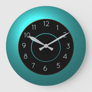 Atmospheric Aqua Blue Kitchen Clock