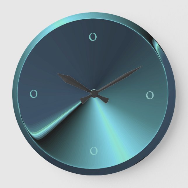 Atmospheric Blue/Green Teal Kitchen Large Clock (Front)
