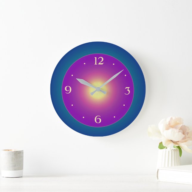 Atmospheric Bluegreen with Purple Centre Clock (Home)