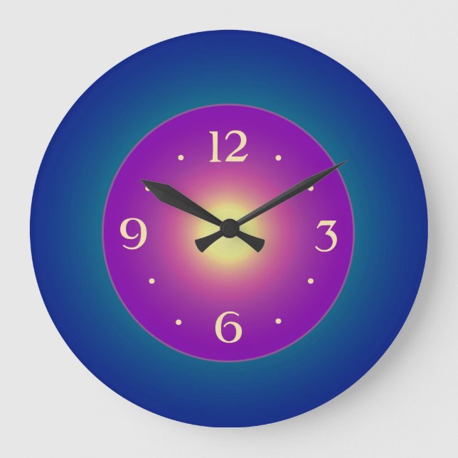 Atmospheric Bluegreen with Purple Centre Clock (Front)