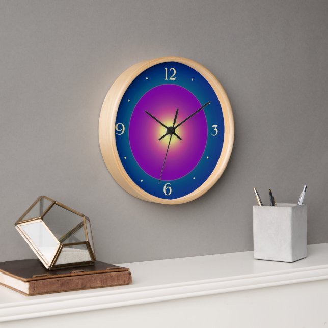 Atmospheric Bluegreen with Purple Centre Clock (Office)