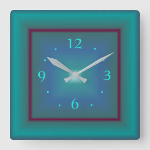 Atmospheric Emerald Green>  Square Wall Clock