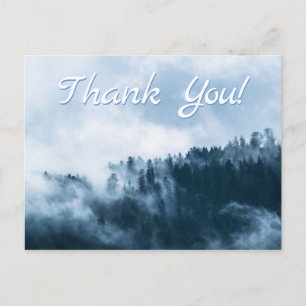 Atmospheric Fog over a Forest. Thank You Postcard