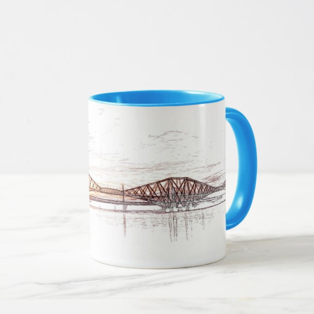 Atmospheric Forth Bridge Artwork Mug (Front Right)