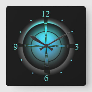 Atmospheric in Green/Aqua/Black > Wall Clock