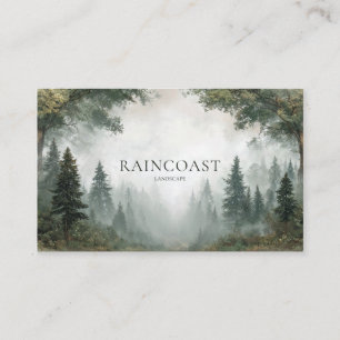 Atmospheric Misty Forest Path Business Card