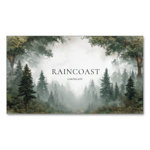 Atmospheric Misty Forest Path  Magnetic Business Card