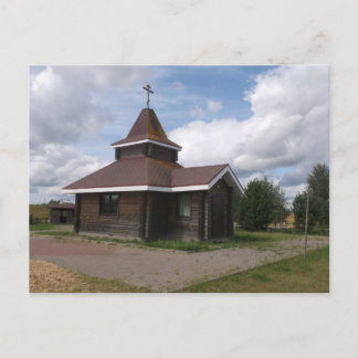 Atmospheric Old Wooden Church Rural Landscape Post Postcard