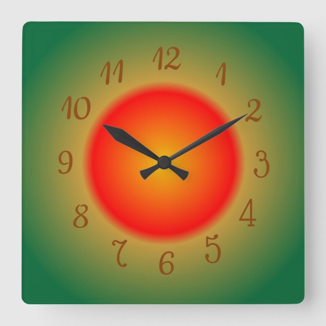 Atmospheric Orange/Red and Green > Kitchen Clocks (Front)