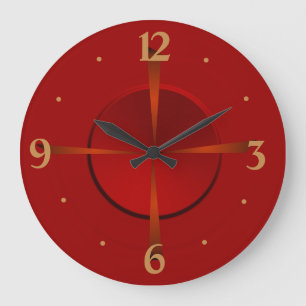 Atmospheric Red and Gold> Plain Wall Clock