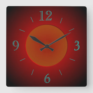Atmospheric Red/Orange with Glow > Wall Clock