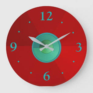 Atmospheric Red with Aqua Green > Plain Clocks