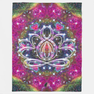 Atmospheric Zen Lotus Fleece Blanket