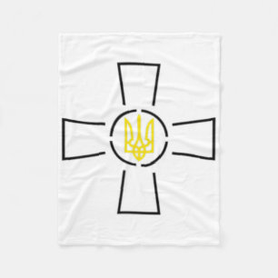 Ato Cross Tryzub Ukraine Volodymyr Zelensky Fleece Blanket