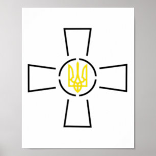 Ato Cross Tryzub Ukraine Volodymyr Zelensky Poster
