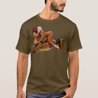 Atom Bomb Pin Up Girls Kissing On a Nuke T-Shirt