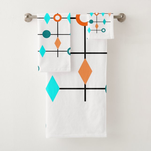 Atom Grid Bath Towel Set (Insitu)