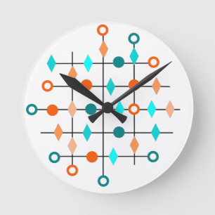 Atom Grid  Round Clock