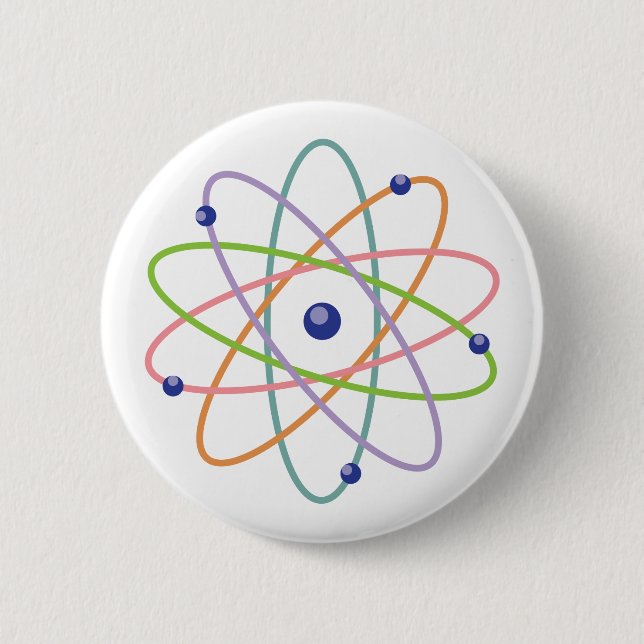 Atom Model 6 Cm Round Badge (Front)