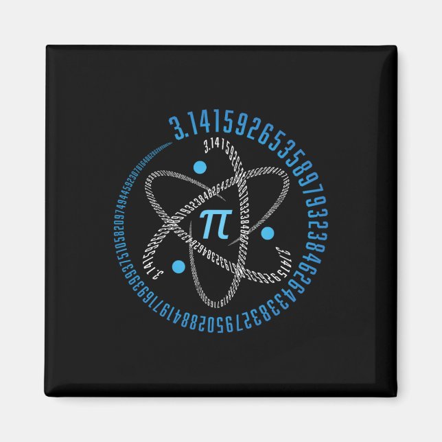 Atom Pi Math Science Stem Gift 3.14 Pi Day  Magnet (Front)