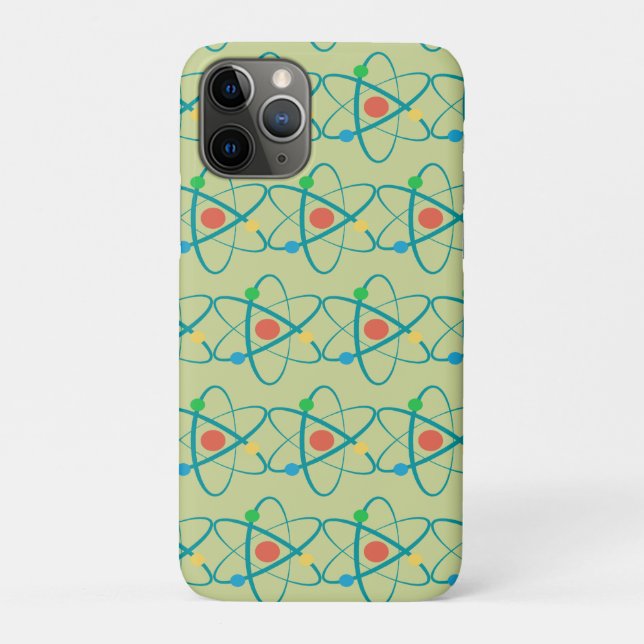 Atom Retro Protons Neutron Electrons Science Lover Case-Mate iPhone Case (Back)