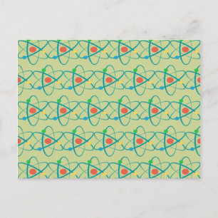 Atom Retro Protons Neutron Electrons Science Lover Postcard