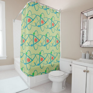 Atom Retro Protons Neutrons Electrons Science Shower Curtain