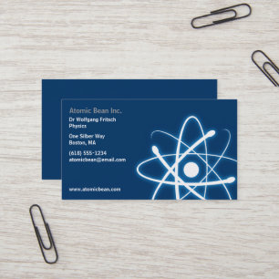 Atom Scientist Blue Business Card