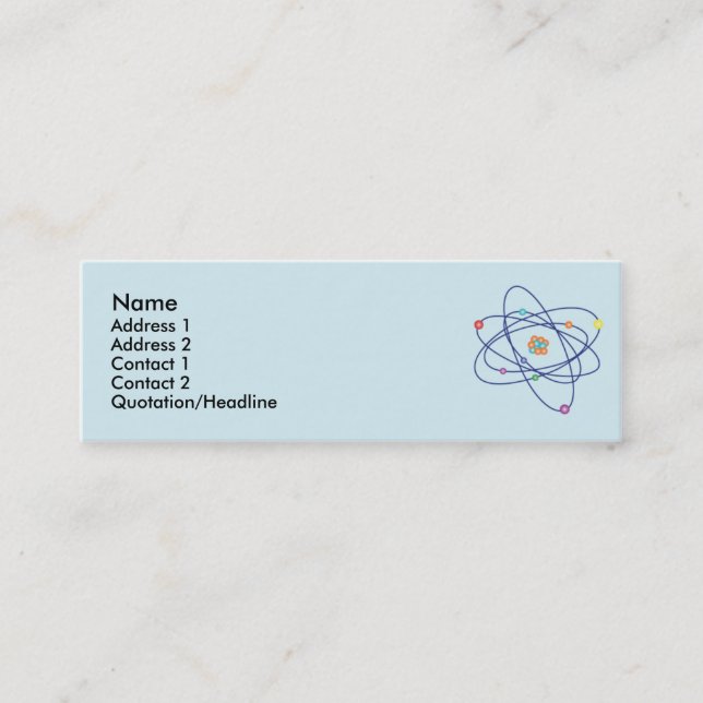 Atom - Skinny Mini Business Card (Front)