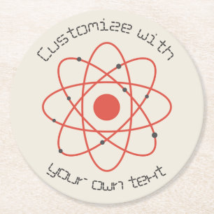 Atom Structure Science Custom Text Round Paper Coaster
