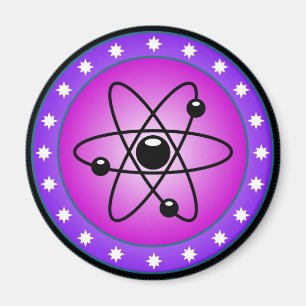 Atom Symbol on a Pink background Magnet