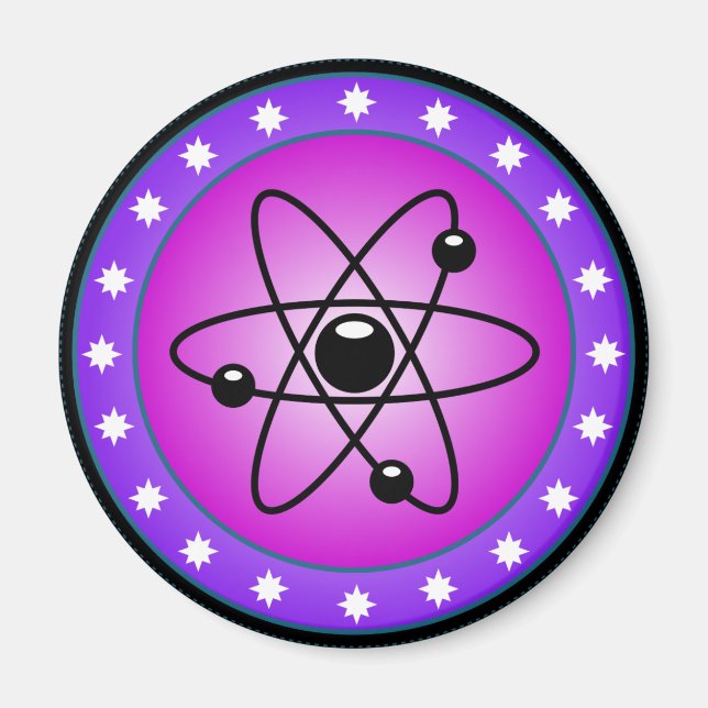 Atom Symbol on a Pink background Magnet (Front)