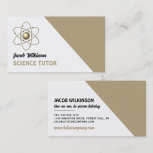 Atom Symbol, Science Tutor, Teacher Business Card