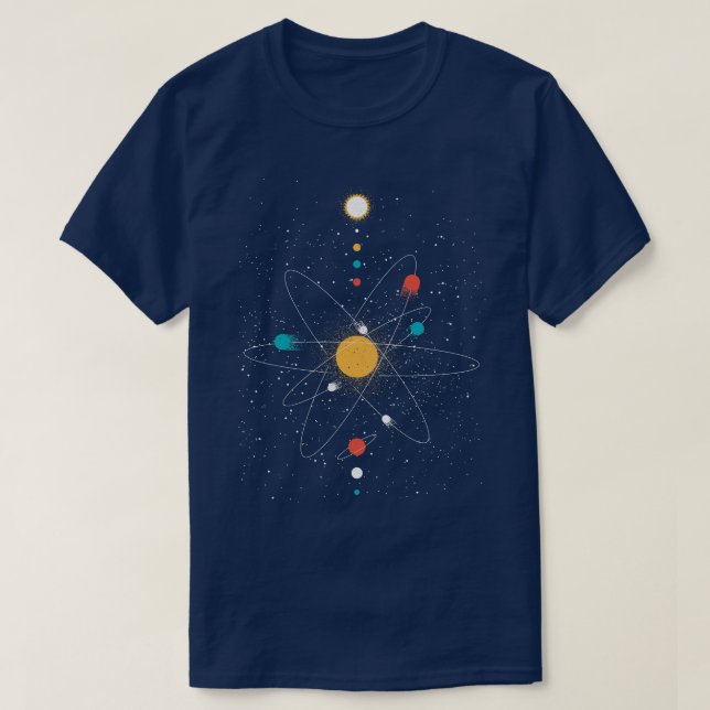 Atom Universe Minimalist by Tobe Fonseca T-Shirt (Design Front)