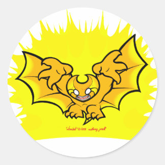 atombat atomised black outline Sticker
