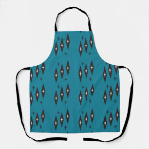 Atomic 1950’s Diamonds Pattern Teal Apron