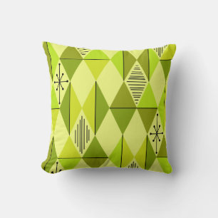 Atomic Age Art Diamonds Chartreuse Cushion